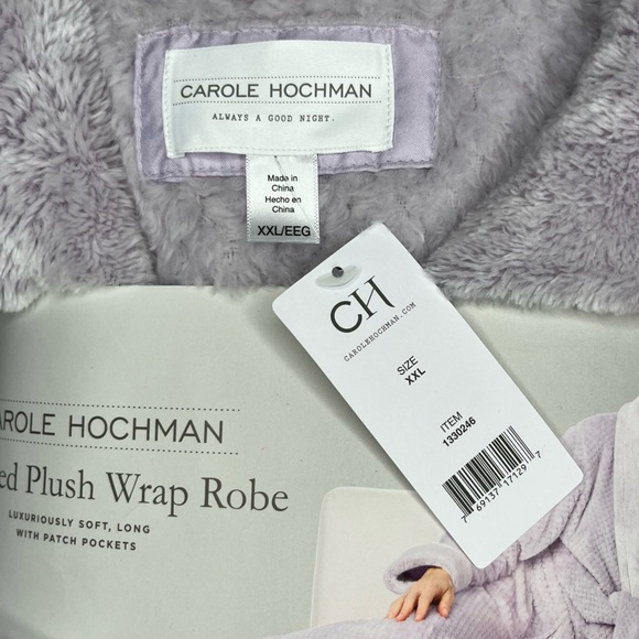 Carole Hochman Women’s Purple Plush Textured Wrap Robe NWT Q - Picture 6 of 6